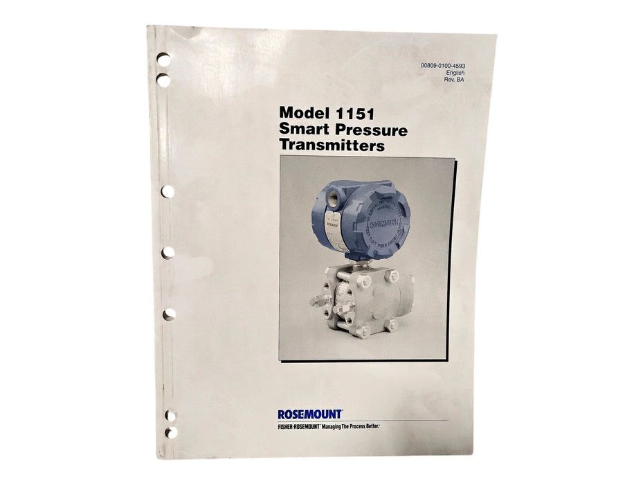 Emerson Rosemount 1151HP4S52BLM7DF 0-150IN H2O 4500PSISmart Pressure Transmitter
