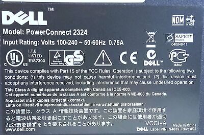 Dell PowerConnect 2324 Service Tag 4WGV291 100-240VAC 24 Port LAN\ Switch