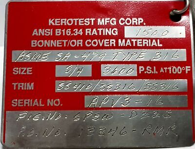 Kerotest SA-479 SS Ball Valve
