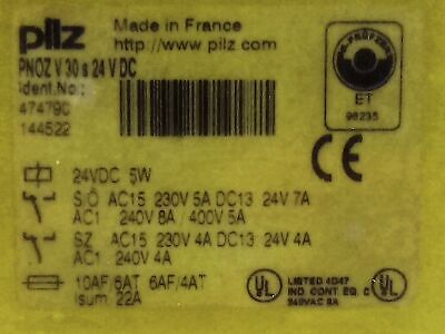 Pilz PONZ V 30 S 24 V DC 474790 Safety Relay