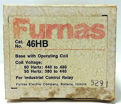 Furnas 46HB 380-480 VAC 50/60 Hz Industrial Control Relay Base w/ Operating Coil