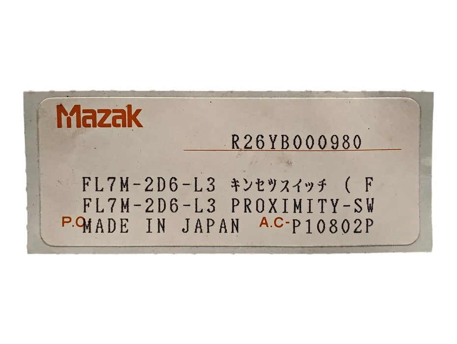 Mazak FL7M-2D6-L3 R26YB000980 10-30 V DC Shielded Inductive Proximity Sensor