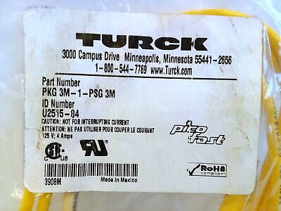 Turck PKG 3M-1-PSG-3M PICOFAST 1 m PLC Cable w/ M8 Connectors