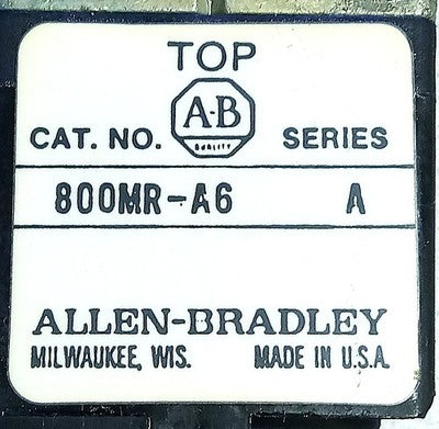 Allen-Bradley 800MR-A6 110-300 V AC Red Flush Head Non-Illuminated Pushbutton