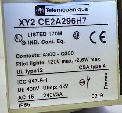Telemecanique XY2CE2A296H7 Emergency Stop Pull Switch
