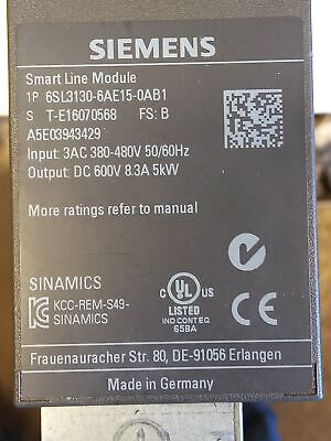 Siemens 6SL3130-6AE15-0AB1 Frequency Converter SmartLine Module