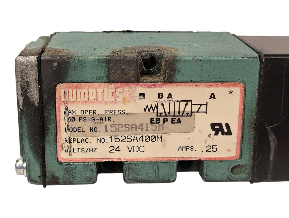 Numatics 152SA415M Pneumatic Solenoid Valve w/ 24 V DC Coil and 1/4 in Ports
