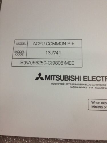 MELSEC Mitsubishi 13J741 TYPE ACPU Programming Module Manual
