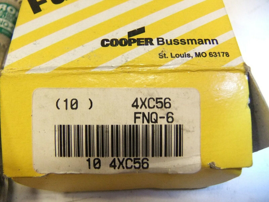 Box of 10 Bussmann FNQ-6 Fuses