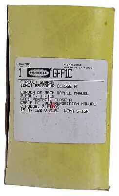 Hubbell GFP1C CIRCUIT GUARD 120V 15A 2 Pole 3 Wire Class A Plug with GFI