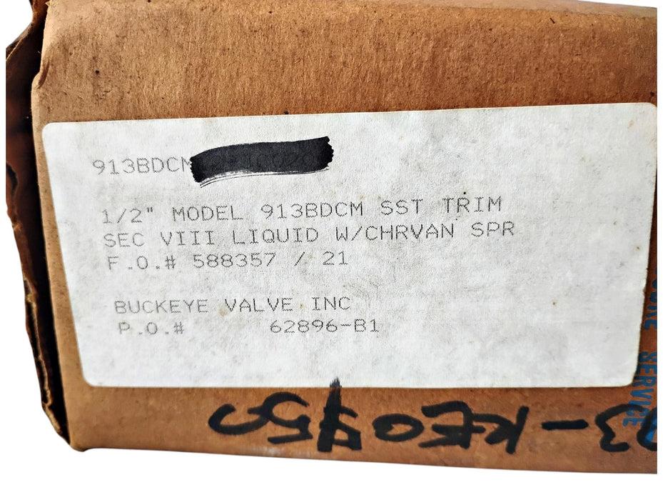 Kunkle Valve 913-BDCM03 1/2" In 3/4" Out 995 SCFM 450 Set Pressure Relief Valve