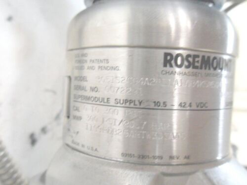 1 Rosemount 3051S2Cg4A2B11A1Ab4K5M50 Transmitter
