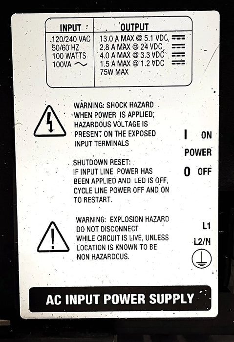 Allen-Bradley 1756-PA75 Ser B Rev B01 PLC Power Supply w/ 1756-A13 Ser B Rev K01