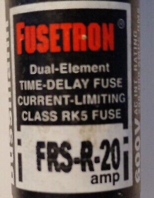 Bussmann FRS-R-20 600 V AC / 300 V DC 20 A Fusetron Time Delay Fuse - Lot of 4