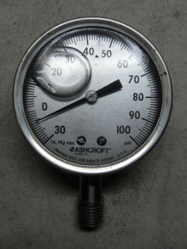 Ashcroft 238A460-02 Glycerin Filled Pressure Gauge 0-100 PSI