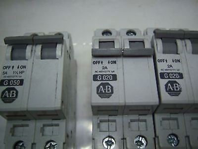 Lot of 3 Allen-Bradley Circuit Breakers 1492-CB2-G050 G020 480VAC 65VDC