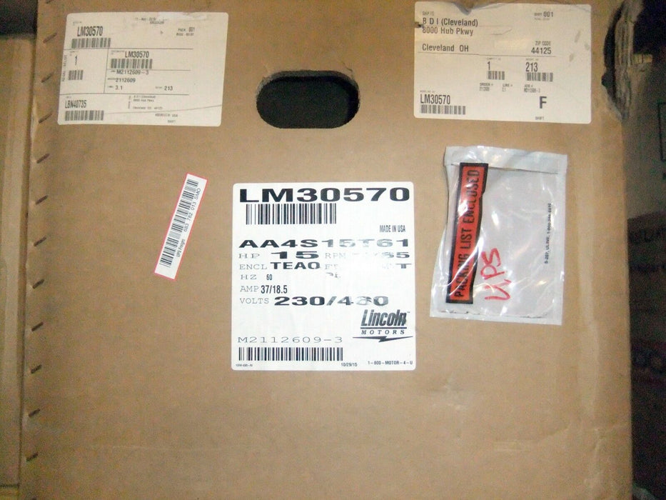 Lincoln Motor LM30570AA 15HP LM30570