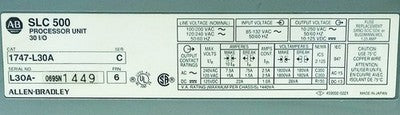 Allen Bradley 1747-L30A PLC Chassis w/ 1746-A2 2 Slot Expansion Rack
