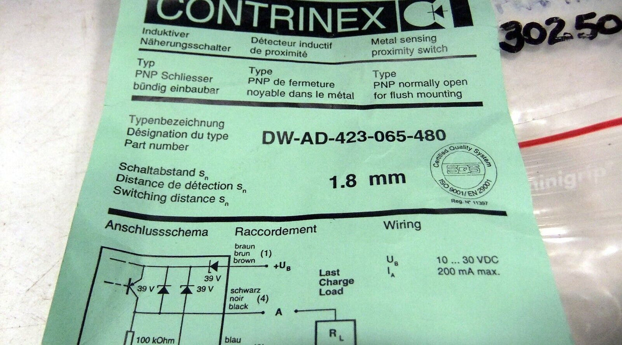CONTRINEX DWAD423065480 PROXIMITY SWITCH