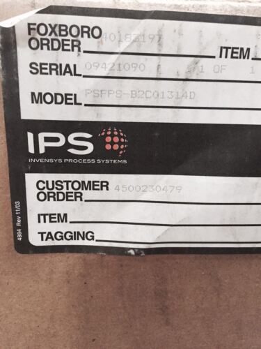 Foxboro Idp10-Ts3C01F-M1L1T Psfps-B2C01314D Pressure Transmitter