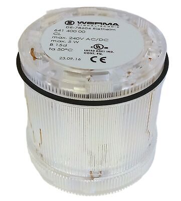 WERMA 641 400 00 12-240V Clear/White Stacklight Lamp Holder No Lamp