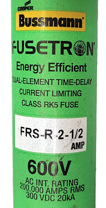 Bussmann FRS-R-2-1/2 600VAC/300VDC 2.5 A Current-Limiting Time-Delay Fuse