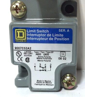 Square D 9007C52A2 600 V AC 10 A Type A Side Rotary Limit Switch