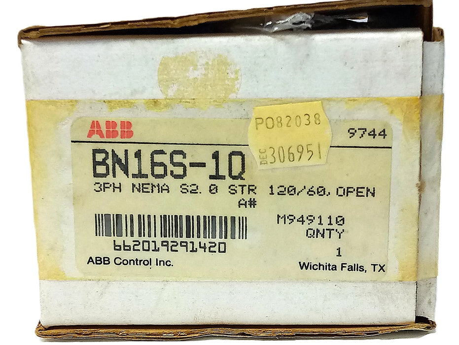 ABB BN16S-1Q 120 V NEMA Size 2 Non-Reversing Starter