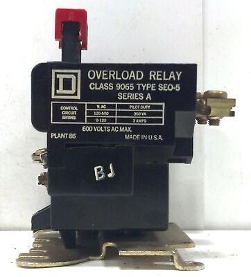 Square D 9065SEO5 3 P 3 PH 25 A 600 V AC NEMA Size 00 / 0 / 1 Overload Relay