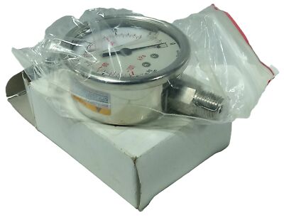 Grainger 4CFG9 30-0 in Hg Stainless Steel Bottom Mount Vacuum Gauge