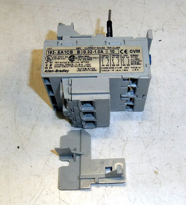 Allen-Bradley Overload Relay 193-EA1CB Manual Reset .32-1A