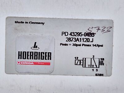 Hoerbiger PD 43295 2873A1120 Solenoid Valve