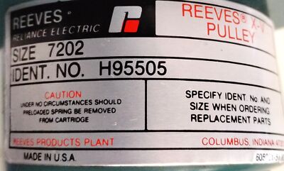 Reeves H95505 7/8 in Bore Size 7202 X-V Pulley