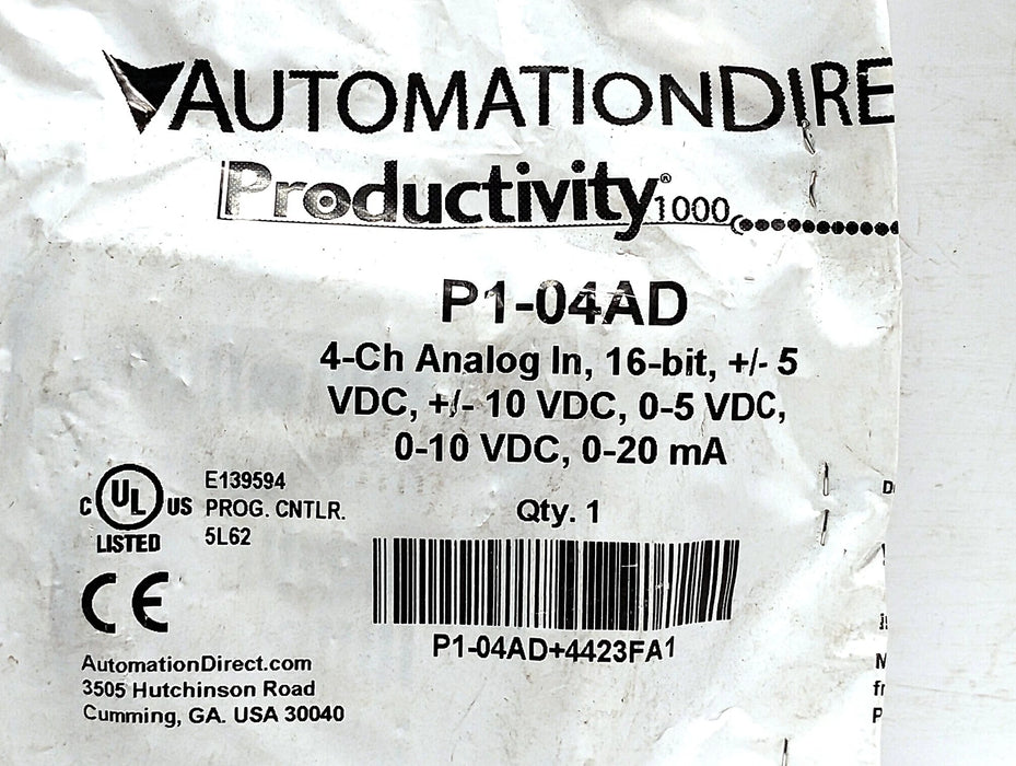 AutomationDirect P1-04AD 0-10 V DC Analog PLC Input Module