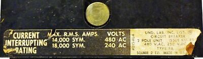 Square D FA-24020-AB 240/480VAC 20A Circuit Breaker