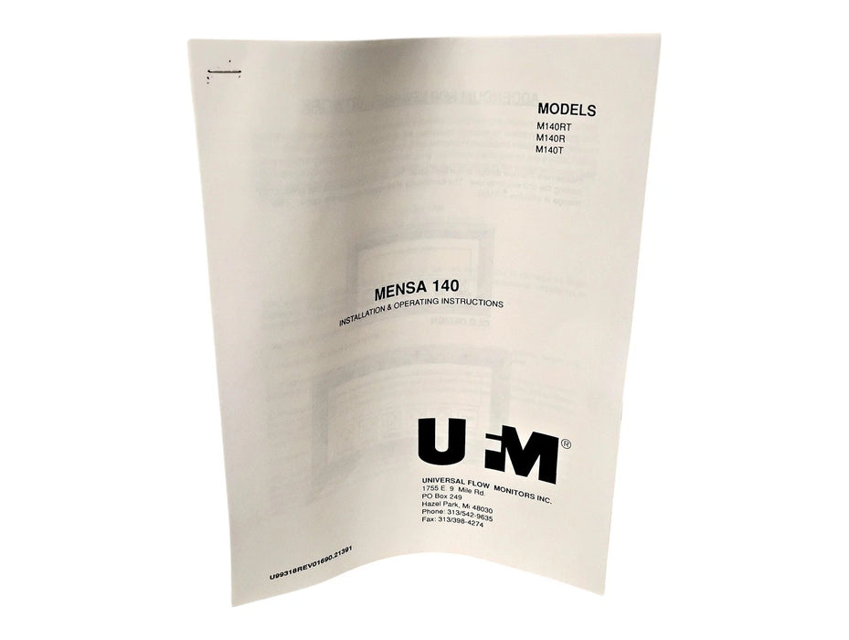 UFM WVM30GM-16-TT0WR 30 GPM 2" Type 4 Series MN Flow Monitor w/ M140RAL2 Display