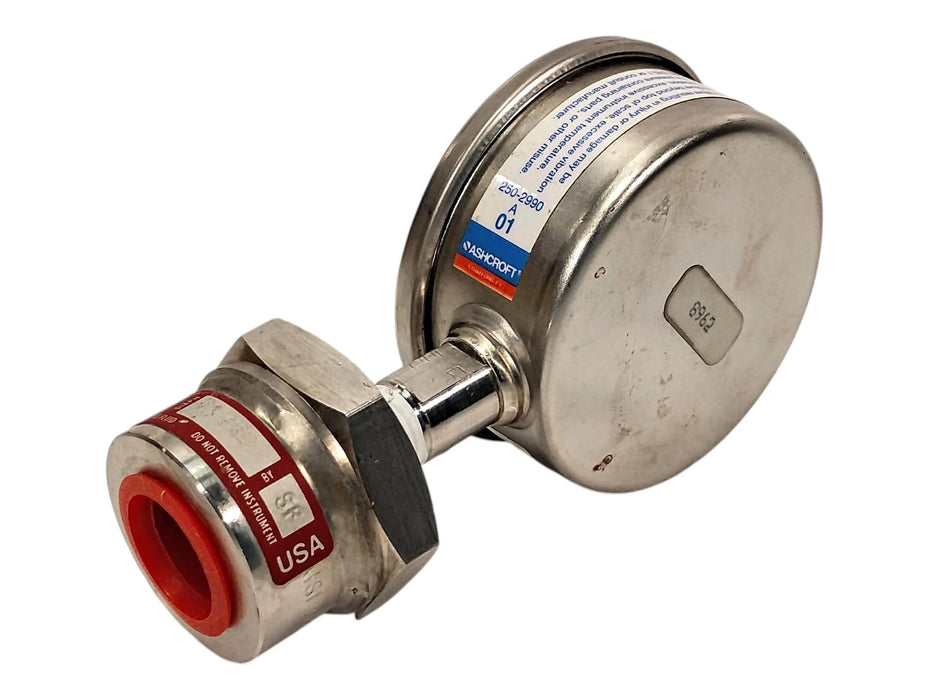 Ashcroft 310 316L SS 0-100 psi Glycerine Filled Air Pressure Gauge