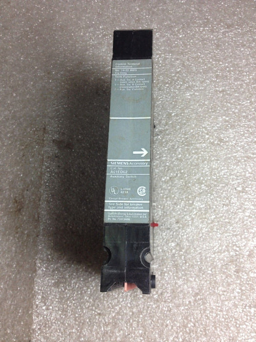 Siemens A01ED62 Auxiliary Switch for EC/ED Frame