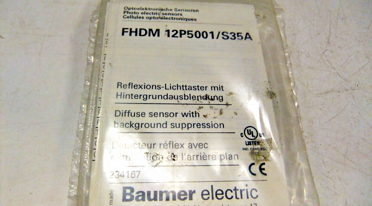 Baumer FHDM 12P5001/S35A Diffuse Photoelectric Sensor