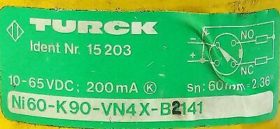 Turck NI60-K90-VN4X-B2141 15203 10-65 V DC Inductive Proximity Sensor