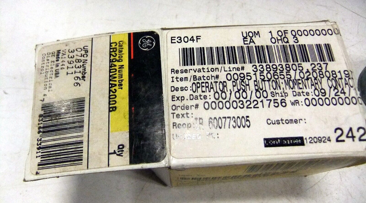 GE CR2940WA200B Operator for PB Momentary