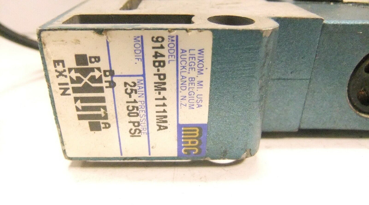 MAC Valve PME-111MAAA w/ 914B-PM-111MA