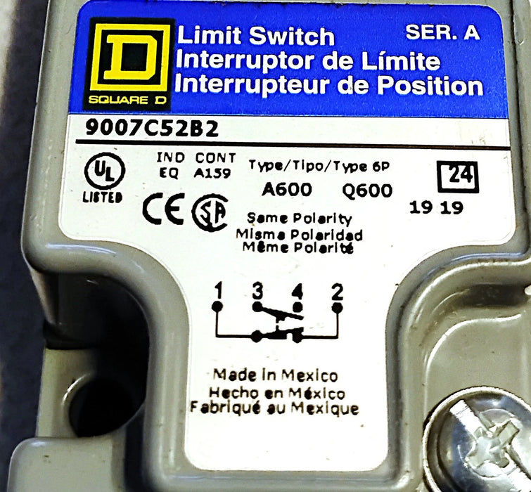 Square D 9007C52B2 600 V AC 10 A Rotary Gear Limit Switch
