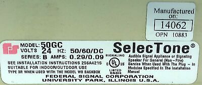 Federal Signal 50GC SelecTone 24 V AC/DC Siren w/ Adjustable Tones