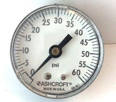 Ashcroft 595-05 1/8" NPT 0-60 PSI 2" Dial Pressure Gauge