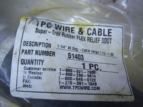 TPC Wire & Cable 51403 Super Flex Rubber Relief Boot 1 1/4"