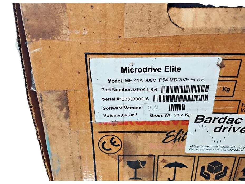 Bardac ME041D54 Ver 4.4 500 V 40 HP IP54 NEMA 12 AC Flux Vector Drive