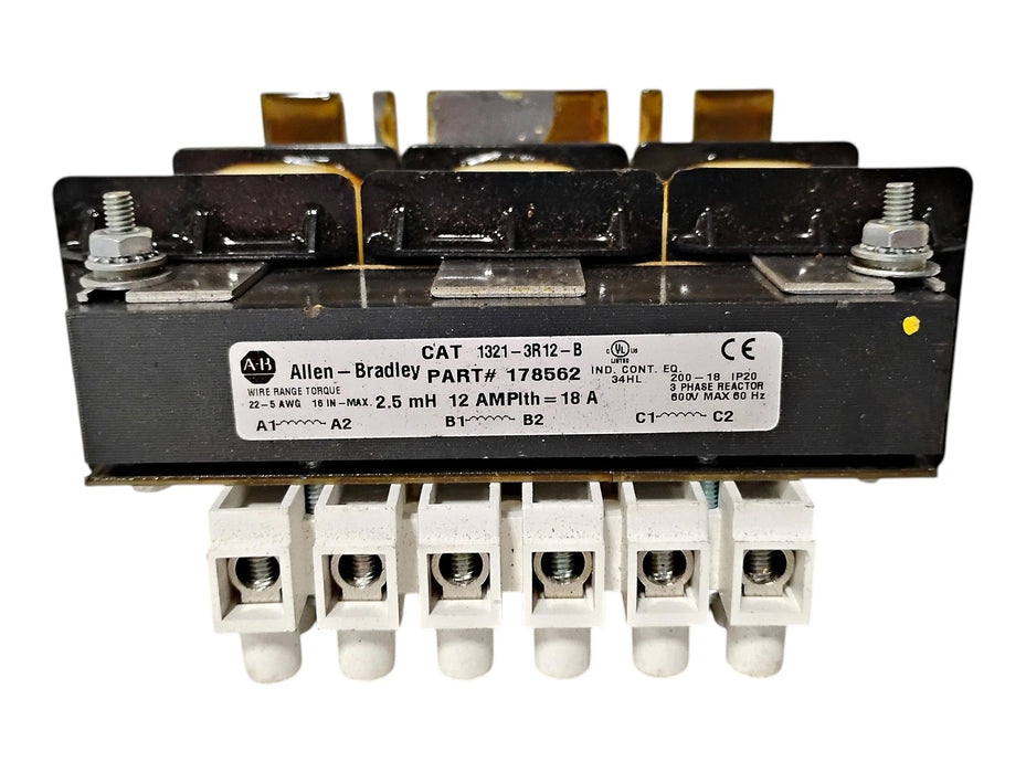 Allen-Bradley 1321-3R12-B 178562 12 A 2.5 mH 3-Phase Line Reactor
