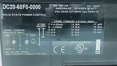 Watlow DC20-60F0-0000 DIN-A-MITE® 277-600 V AC Solid State SC Rectifier