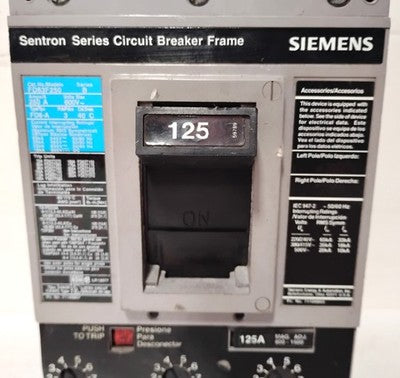 Siemens FD63F250 125 A 600 V 3 P Sentron Series Circuit Breaker